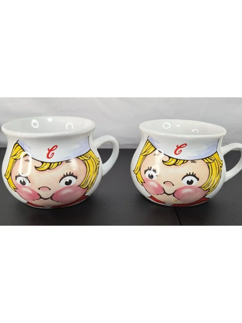 Set of 2 VTG 1998 Campbell Soup Kids Mugs Bowls Houston Harvest Collectible